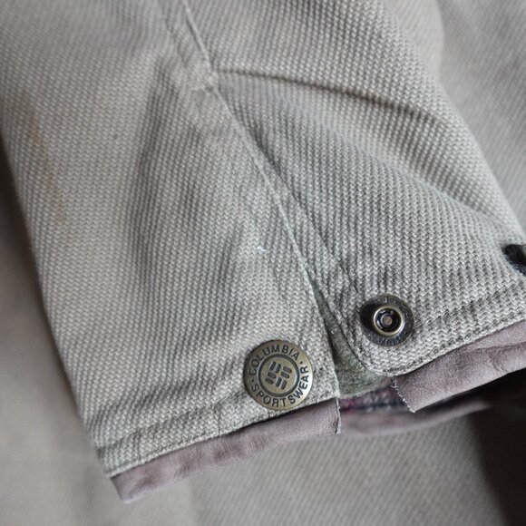 Vintage Columbia Jacket Large Beige Chore Barn Shooting Shoulders Game Pocket - Picture 15 of 16